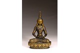 A GILT BRONZE FIGURE OF AMITAYUS