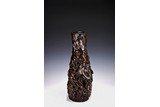A MASSIVE CHINESE NATURALISTIC WOOD BOTTLE VASE
