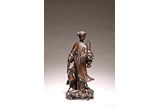 A CHINESE BOXWOOD CARVED FIGURE OF MAGU