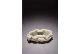 A CHINESE WHITE JADE 'LINGZHI' WASHER