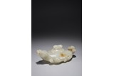 A CHINESE WHITE JADE 'MYTHICAL BEAST' CENSER
