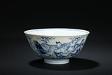 A CHINESE BLUE AND WHITE 'EIGHT IMMORTALS' BOWL