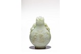 A CHINESE WHITE JADE DRAGON VASE AND COVER