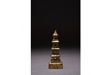 A CHINESE GILT BRONZE 'PAGODA' SEAL
