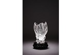 A CHINESE ROCK CRYSTAL CARVED 'MAGNOLIA' VASE