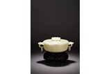 A CHINESE WHITE JADE CENSER AND COVER