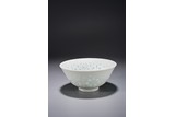 A CHINESE WHITE GLAZED TRANSLUCENT BOWL 