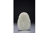 A CHINESE WHITE JADE 'FIGURE' PLAQUE