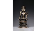 A COPPER ALLOY FIGURE OF  AVALOKITESHVARA