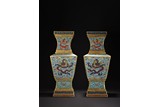 A PAIR OF LARGE CLOISONNE ENAMEL 'DRAGON' VASES