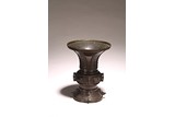A CHINESE BRONZE ARCHAISTIC GU VASE 