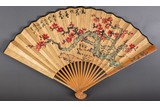 A CHINESE 'PLUM BLOSSOM' FAN PAINTING