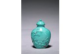 A CHINESE TURQUOISE 'LANDSCAPE' SNUFF BOTTLE