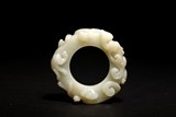 A CHINESE WHITE JADE 'CHILONG' DISC