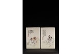 A PAIR OF CHINESE FAMILLE ROSE 'FIGURES' PANELS, WANG QI