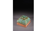 A CHINESE GREEN GLAZED SQUARE SEAL