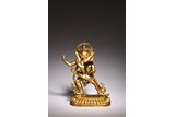 A GILT BRONZE FIGURE OF STANDING CHAKRASAMVARA AND CONSORT