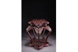 A CHINESE LACQUERED WOOD STAND