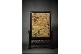 A SHOUSHAN STONE CARVED TABLE SCREEN
