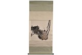 A CHINESE COLOR AND INK 'LOTUS' HANGING SCROLL