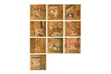 A CHINESE TEN-LEAF PAINTED SILK EROTIC ALBUM