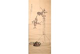 A CHINESE COLOR AND INK 'PLUM VASE' PAINTING 