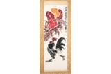 A COLOR AND INK 'ROOSTER' PAINTING