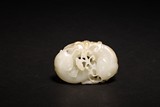 A CHINESE WHITE JADE 'DOUBLE CARP' CARVING