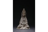 A BRONZE FIGURE OF SHAKYAMUNI BUDDHA