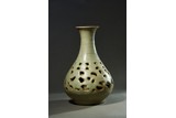 A LONGQUAN CELADON OPENWORK VASE 
