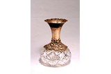 A VINTAGE SILVER MOUNTED CRYSTAL VASE