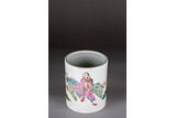 A CHINESE FAMILLE ROSE 'FIGURES' BRUSHPOT