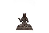 A LACQUERED BRONZE FIGURE OF ARYA