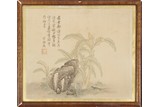 A CHINESE COLOR AND INK SILK PAINTING