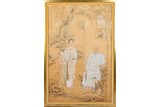 A CHINESE INK AND COLOR 'FIGURES' PAINTING