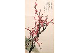 A COLOR AND INK ON PAPER 'PLUM BLOSSOM' PAINTING