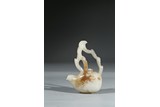 A WHITE JADE 'TREE BRANCH' FORM TEAPOT 