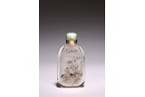 DING ERZHONG: GLASS INSIDE PAINTED  'FIGURES' SNUFF BOTTLE