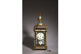 A CHINESE EXPORT CLOISONNE ENAMEL MANTEL CLOCK