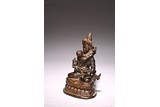 A TIBETAN COPPER ALLOY FIGURE OF VAJRAPANI AND CONSORT