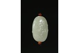 A WHITE JADE 'CHILONG' OVOID PENDANT