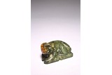 A CHINESE GREEN JADE BUFFALO CARVING