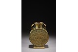 A GILT BRONZE MOONFLASK VASE