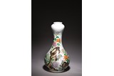 A FAMILLE ROSE 'CHRYSANTHEMUM AND ROCKS' VASE