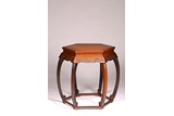A LARGE CHINESE HARDWOOD HEXAGONAL STAND