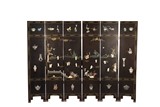 SET OF SIX GILT LACQUERED INLAID 'HUNDRED BOYS' SCREEN PANEL
