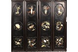 A SET OF FOUR JADE INLAID HANGING ROSEWOOD PANELS