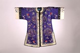 A CHINESE EMBROIDERED PURPLE GROUND LADY'S ROBE