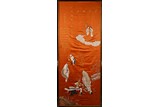 A SILK EMBROIDERED 'FIGURAL' HANGING PANEL