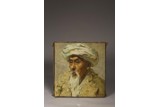 WU ZUOREN: OIL ON CANVAS 'OLD MAN PORTRAIT' PAINTING